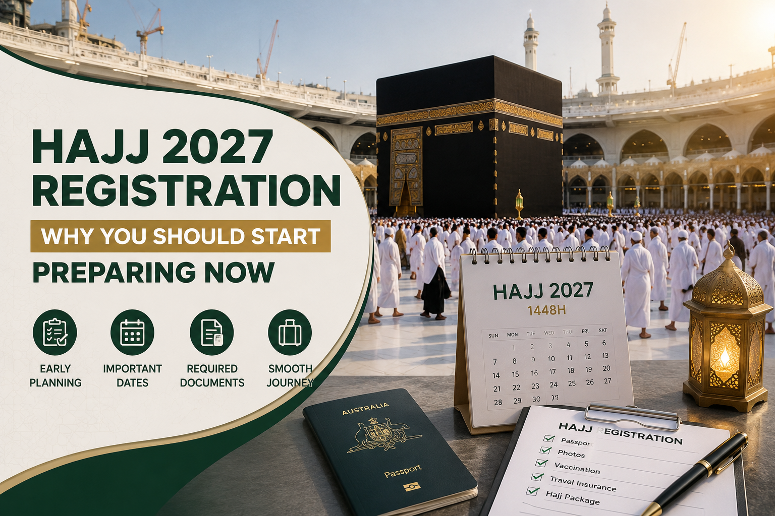 Muslim pilgrims performing Tawaf around the Holy Kaaba while preparing for Hajj 2027